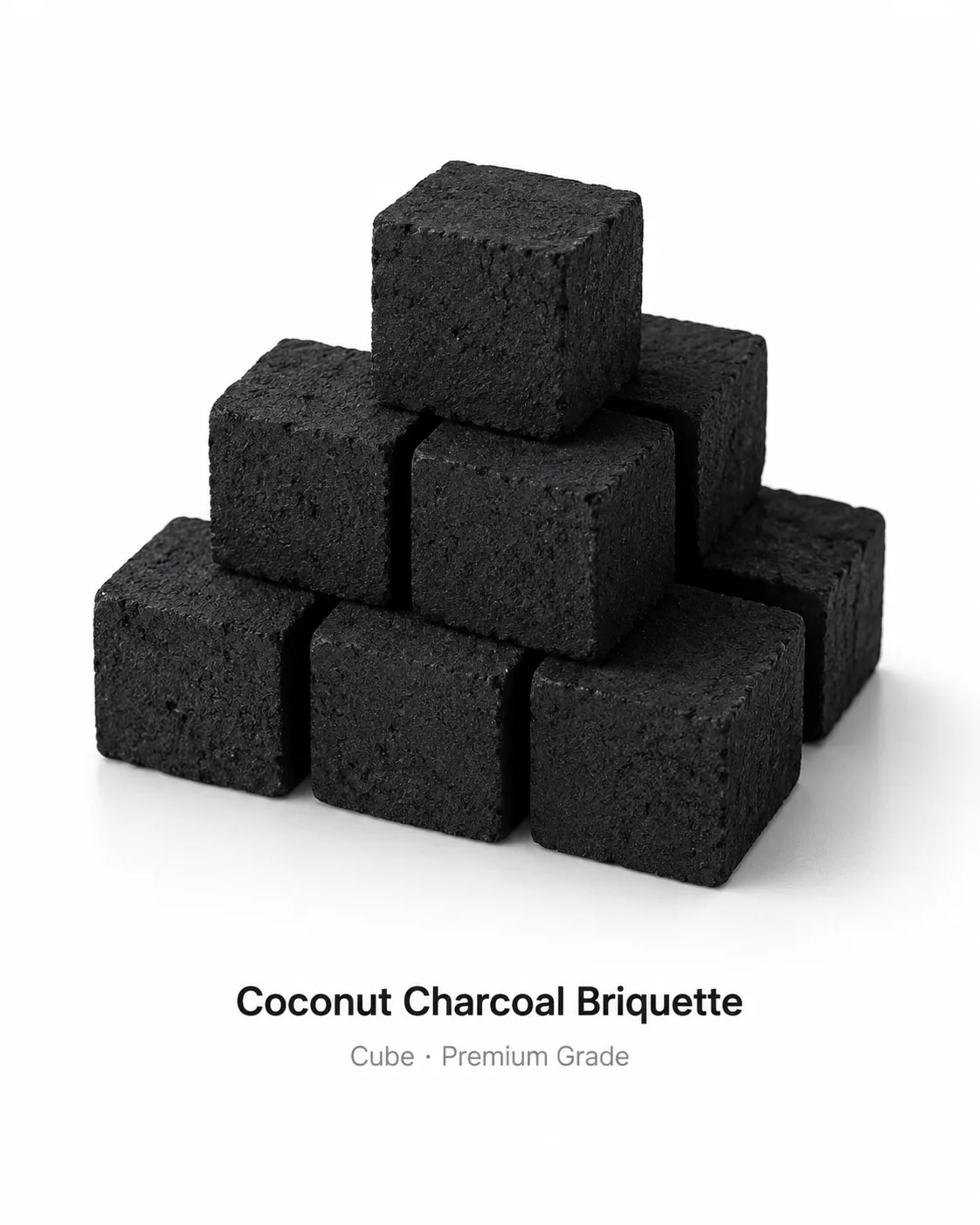 Coconut charcoal briquette cubes